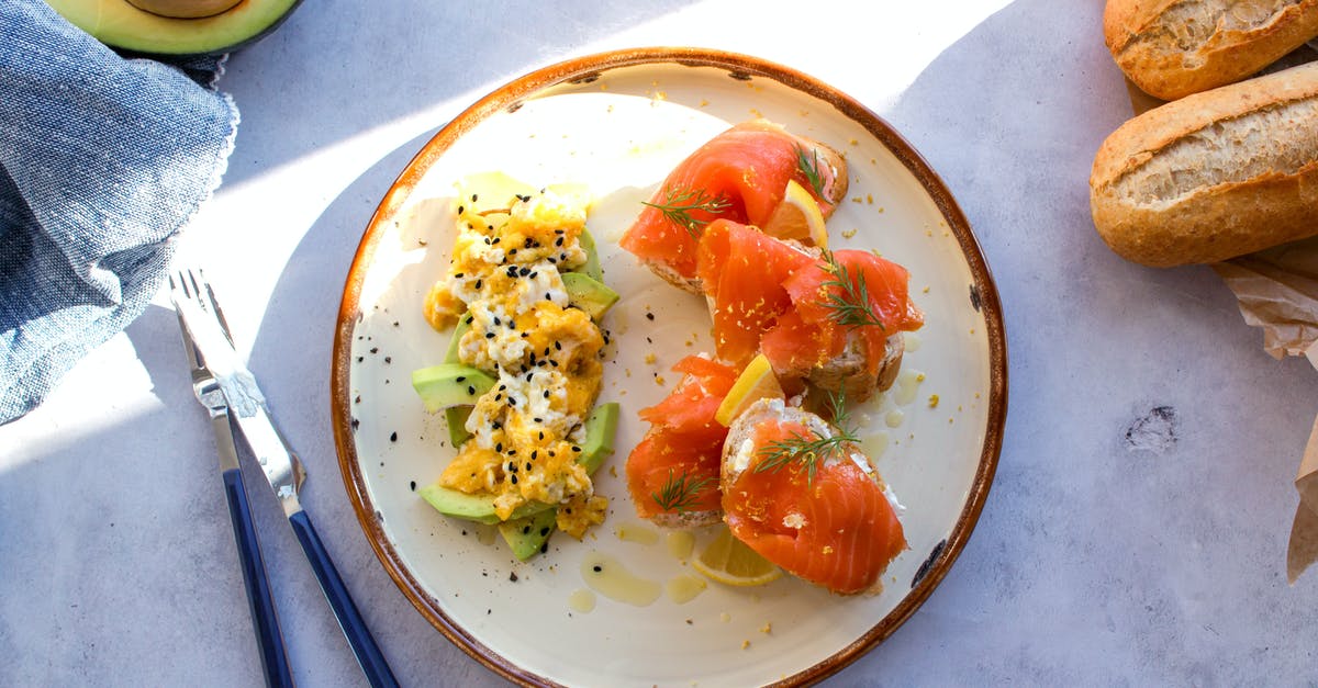 Half Boiling and Freezing meat - Appetizing Salmon Chunks with Lemon Wedges and Avocado Salad Half Boiling and Freezing meat - Appetizing Salmon Chunks with Lemon Wedges and Avocado Salad