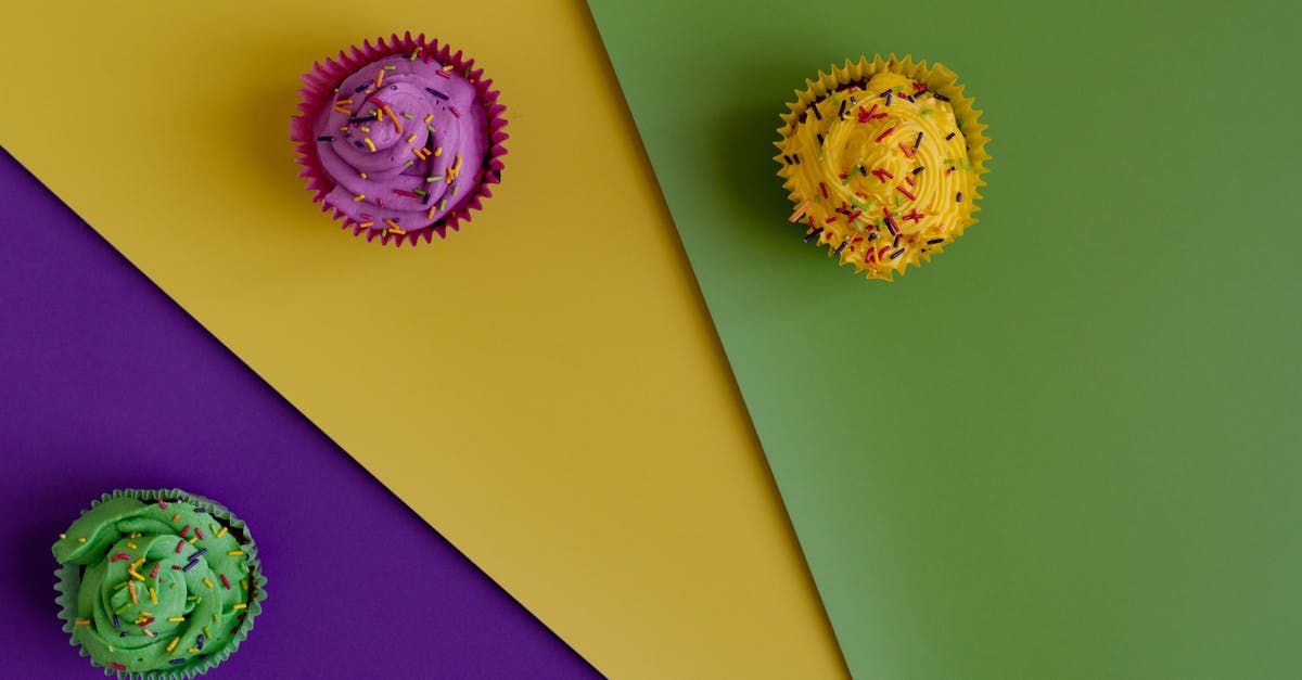 Having trouble getting lower fat fluffy pancakes with baking soda approach - Colored Cupcakes In Colorful Background Having trouble getting lower fat fluffy pancakes with baking soda approach - Colored Cupcakes In Colorful Background