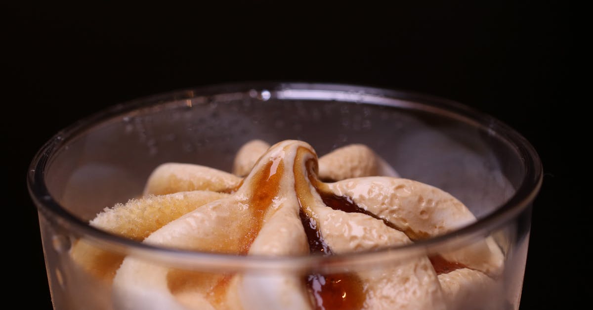 How can a burned sugar caramel icing be doubled? - White Ice Cream in Clear Parfait Glass How can a burned sugar caramel icing be doubled? - White Ice Cream in Clear Parfait Glass