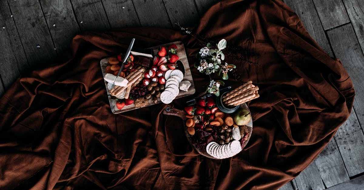How can I avoid chocolate truffle mix curdling? - Overhead view of various sweets and snacks with fruits on plate and cutting board on dark brown fabric on wooden floor in daytime How can I avoid chocolate truffle mix curdling? - Overhead view of various sweets and snacks with fruits on plate and cutting board on dark brown fabric on wooden floor in daytime