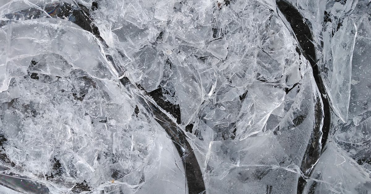 How can I thin out my ice cream mixture? - Top view of fragile ice broken into small thin transparent pieces in frosty weather How can I thin out my ice cream mixture? - Top view of fragile ice broken into small thin transparent pieces in frosty weather