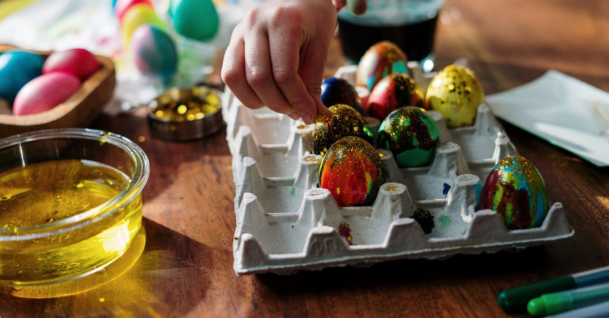 How do I color an egg black? [closed] - Close-up Photo of Hands Sprinkling Glitters on Colored eggs