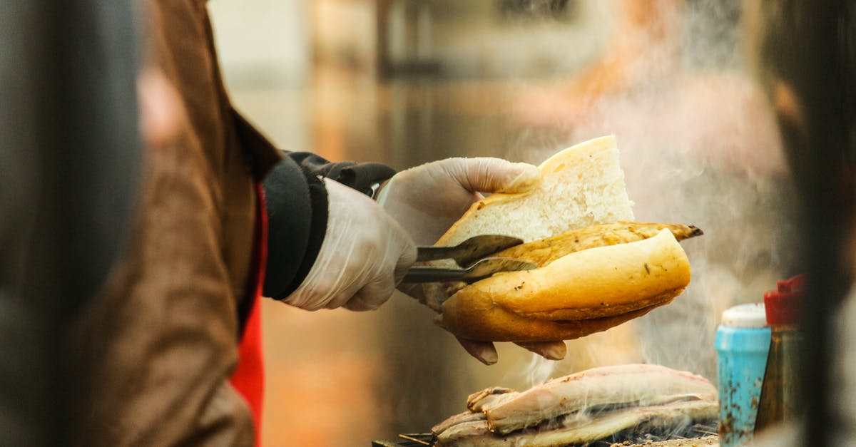 How do I cook large quantities of sliced bacon? - Person Putting Grilled Food in Sliced Bread How do I cook large quantities of sliced bacon? - Person Putting Grilled Food in Sliced Bread