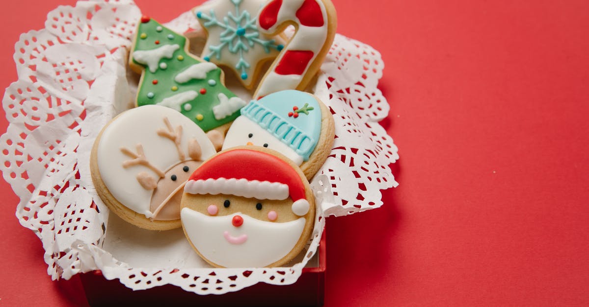 How do I keep Glaze for Gingerbread cookies translucent - High angle of small box with Christmas biscuits decorated with colourful icing on white doily How do I keep Glaze for Gingerbread cookies translucent - High angle of small box with Christmas biscuits decorated with colourful icing on white doily