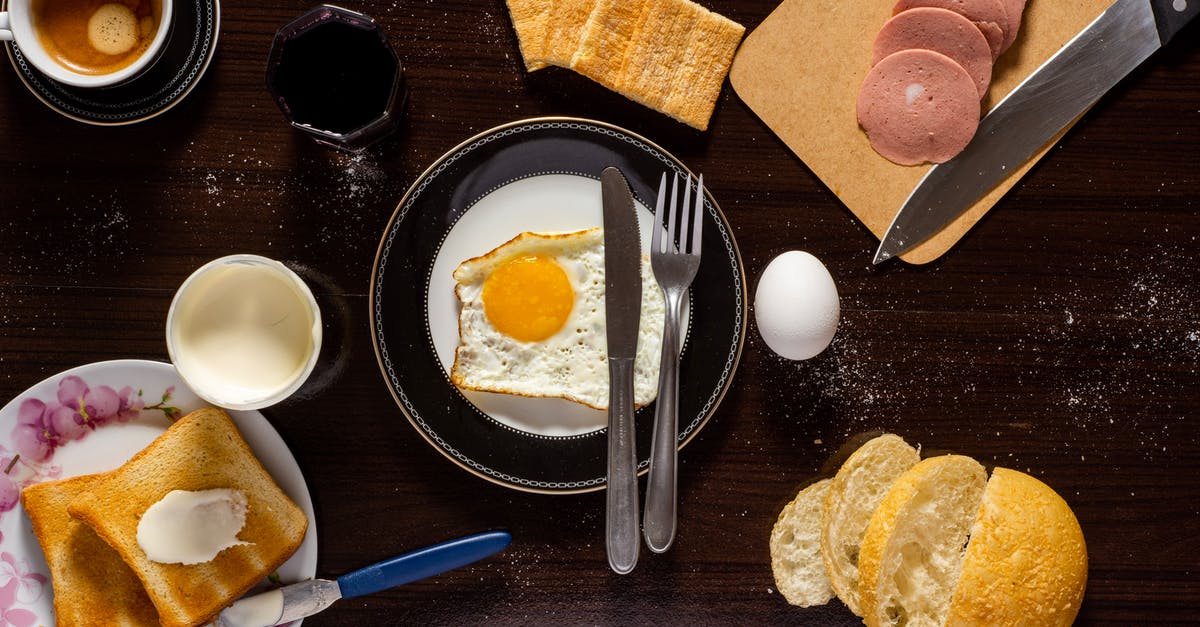 How does one use cocoa butter in cooking? - Plate of Sunny Side-up, Sliced Meat, and Bread