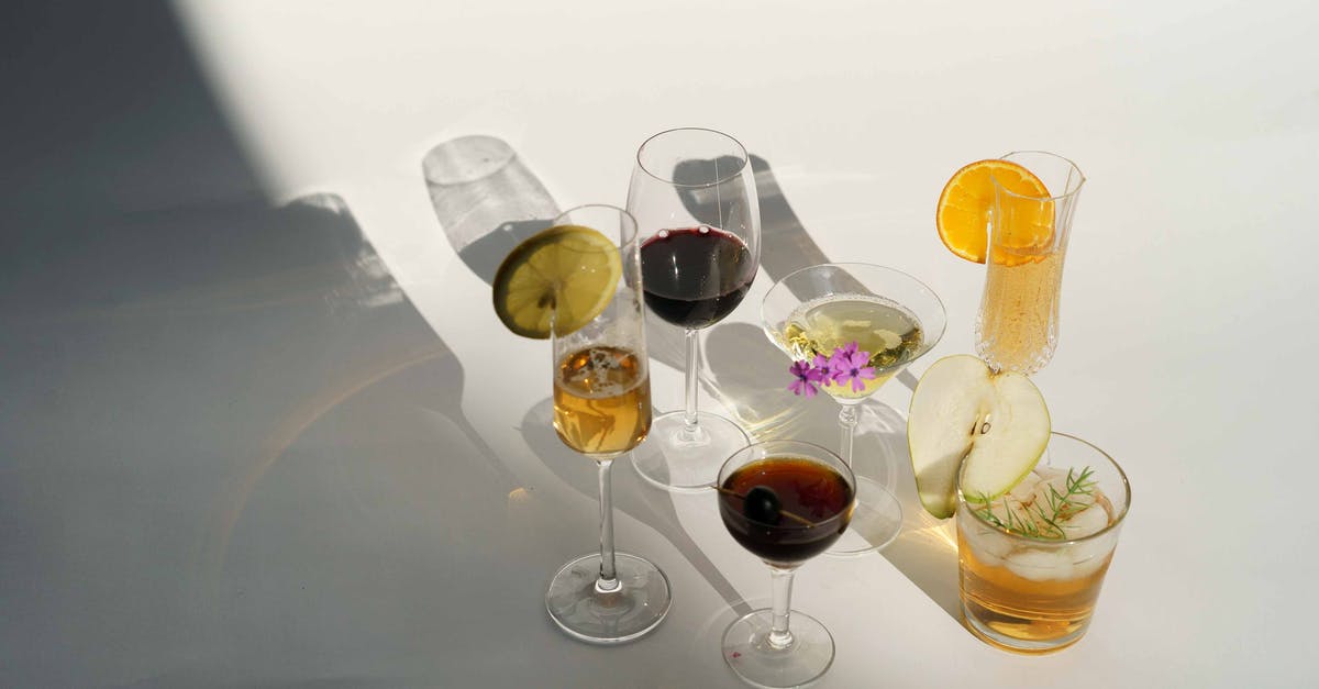How is "nacho sliced" jalapeño different from regular sliced? - High angle of assorted alcohol drinks including red wine with champagne Manhattan and Martini cocktail near glass of pear brandy How is "nacho sliced" jalapeño different from regular sliced? - High angle of assorted alcohol drinks including red wine with champagne Manhattan and Martini cocktail near glass of pear brandy