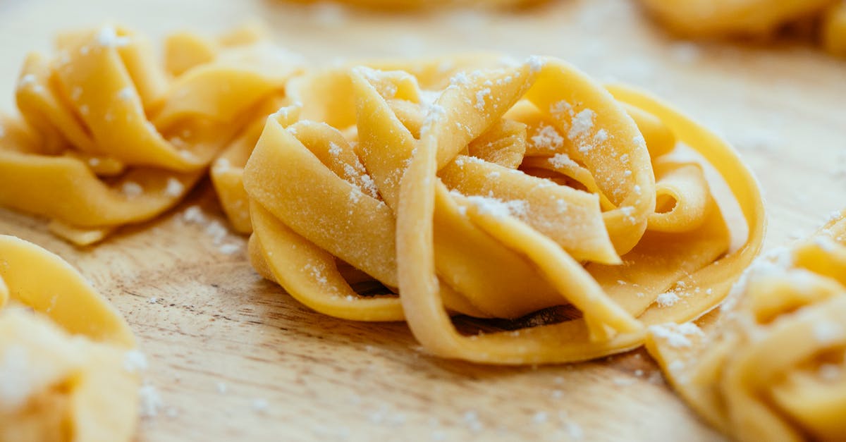 How long can I leave an uncooked steak out? - Homemade long noodles made with egg dough on table How long can I leave an uncooked steak out? - Homemade long noodles made with egg dough on table