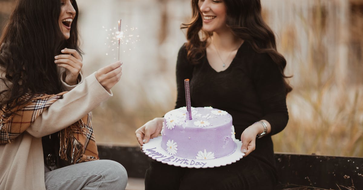 How much cake batter to make two 6"x2" cakes? - Two Lovely Women Sitting Outdoors with Birthday Cake and Sparkler How much cake batter to make two 6"x2" cakes? - Two Lovely Women Sitting Outdoors with Birthday Cake and Sparkler