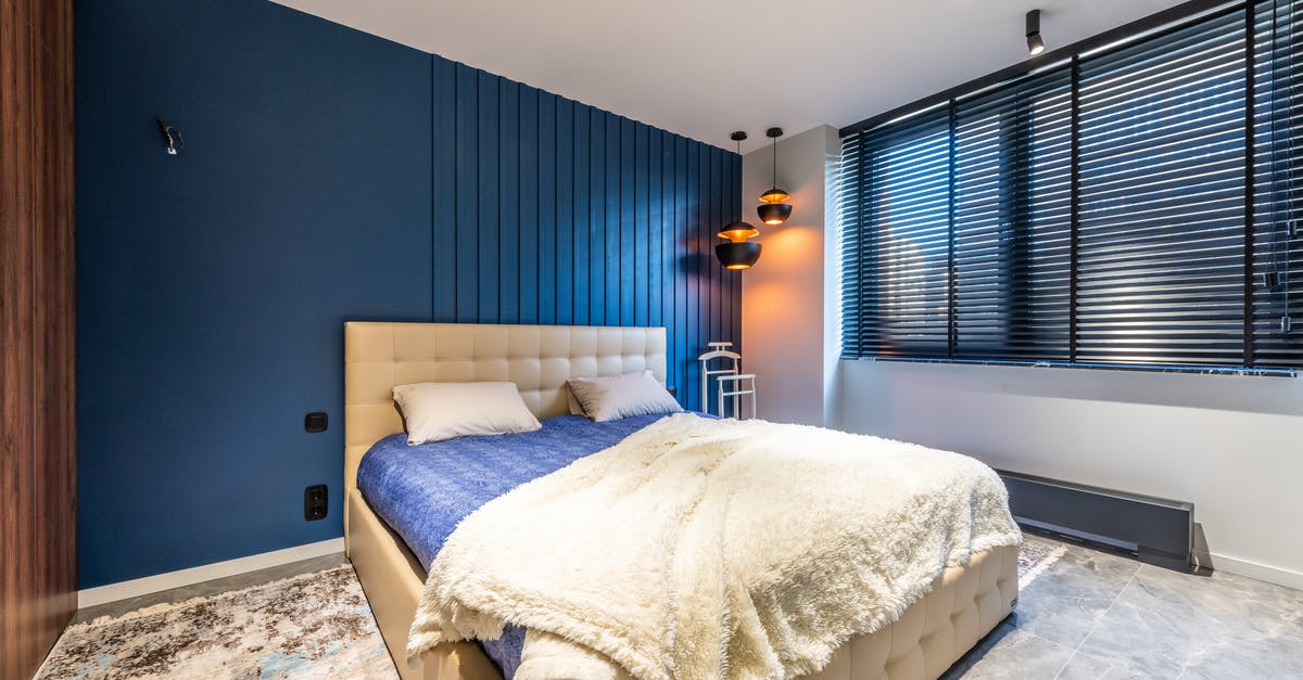 How to broil a rack of goat ribs - Plaid with pillows on bed against lamps and window blinds above tiled floor in contemporary bedroom