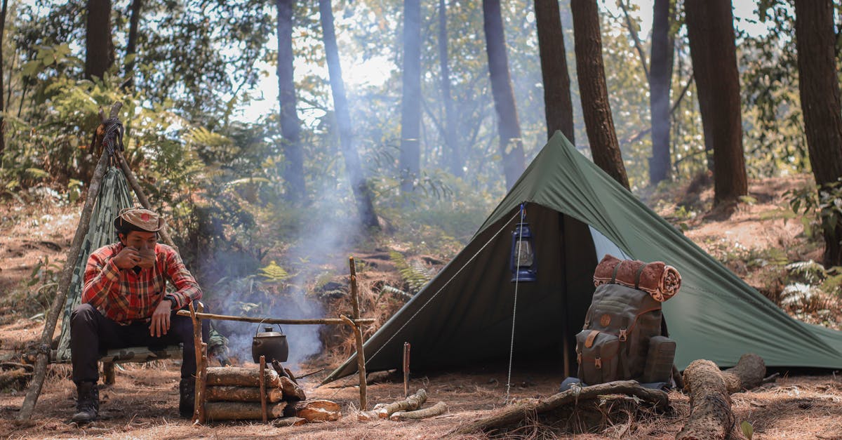 How to decide how much to dilute extremely hot chillis - Hiker resting near fire and tent during travelling How to decide how much to dilute extremely hot chillis - Hiker resting near fire and tent during travelling