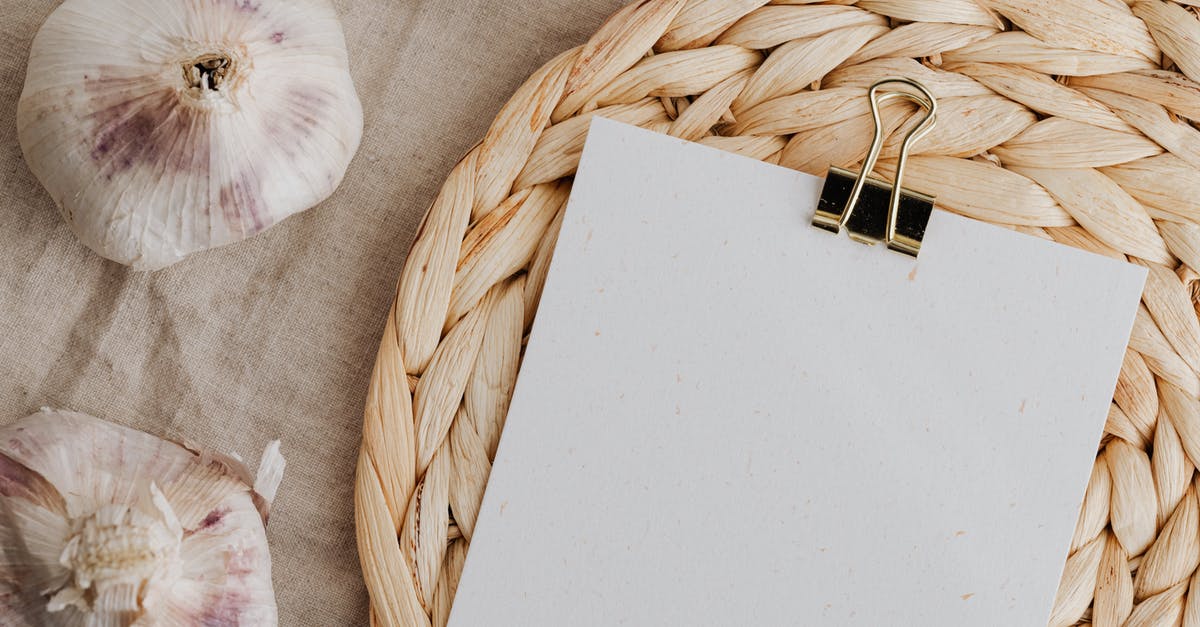 How to fix food that got extra salty? - Sheet of white empty paper fixed with clip near garlic How to fix food that got extra salty? - Sheet of white empty paper fixed with clip near garlic