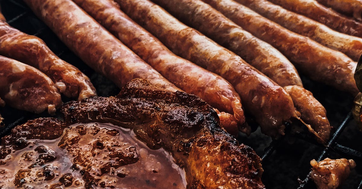 How to fry Italian sausages without producing so much smoke? - Yummy juicy steak and sausages grilling on barbecue How to fry Italian sausages without producing so much smoke? - Yummy juicy steak and sausages grilling on barbecue