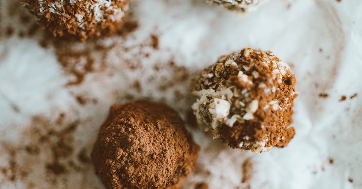 How to make a brittler, harder chocolate coating? - Chocolate Balls Coated With Cocoa Powder and Coconut How to make a brittler, harder chocolate coating? - Chocolate Balls Coated With Cocoa Powder and Coconut