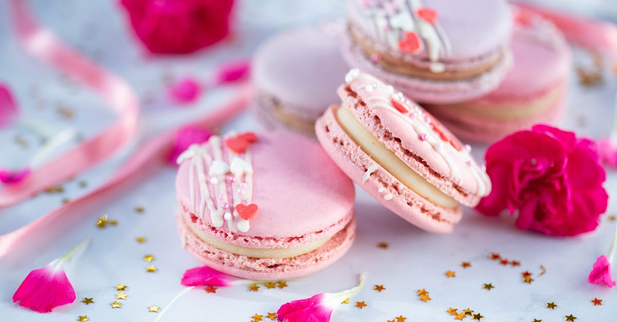 How to make a dessert with dynamically opening flower petals? - Sweet macaroons on plate near flower How to make a dessert with dynamically opening flower petals? - Sweet macaroons on plate near flower