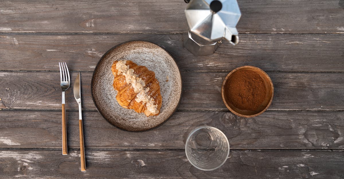 How to make good coffee in a Moka pot? -
A Croissant on a Plate beside a Moka Pot How to make good coffee in a Moka pot? -
A Croissant on a Plate beside a Moka Pot