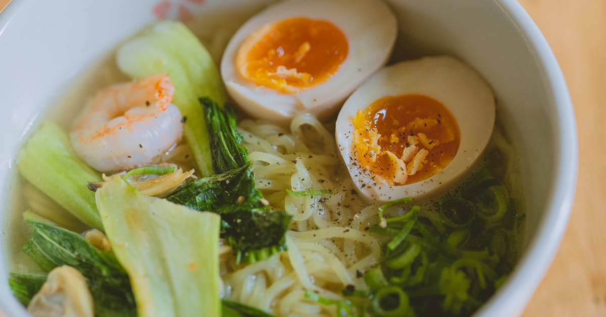 How to peel hard boiled eggs easily? - Bowl of noodle soup with boiled eggs How to peel hard boiled eggs easily? - Bowl of noodle soup with boiled eggs