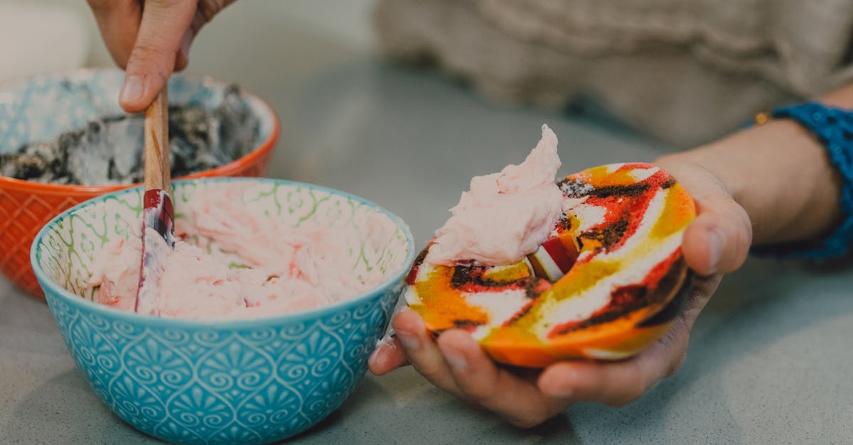 How to put stuff inside baked sandwich and bread? - Close-Up Shot of a Person Making a Bagel Ice Cream