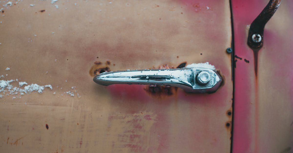 How to repair a pot with rusted screw on handle - Old vehicle with metal handle on rusty door How to repair a pot with rusted screw on handle - Old vehicle with metal handle on rusty door