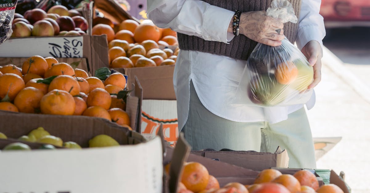 How to store batter (contains raw eggs) under 41 degrees F? - Anonymous woman choosing citruses in grocery market in daylight