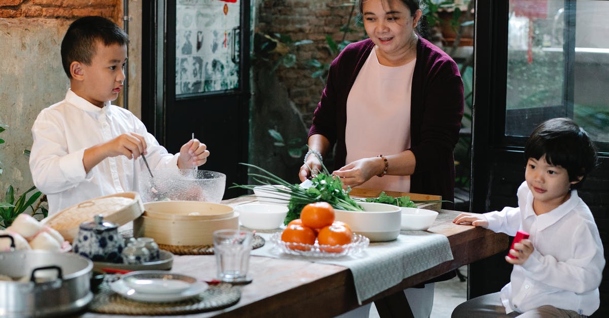 How to tell if a vegetable steamer contains titanium - Ethnic grandmother preparing ingredients for cooking traditional lunch while cooking with boys at table in kitchen How to tell if a vegetable steamer contains titanium - Ethnic grandmother preparing ingredients for cooking traditional lunch while cooking with boys at table in kitchen