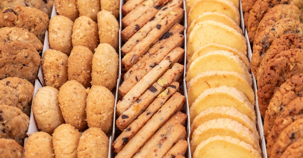 How will this cookie crust consistency change if overworked? - Delicious fresh cookies in rows How will this cookie crust consistency change if overworked? - Delicious fresh cookies in rows