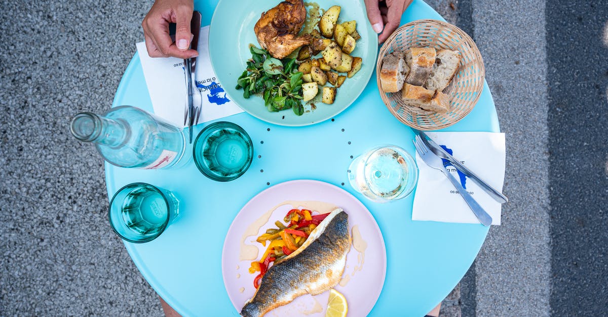 I forgot to turn my slowcooker on overnight w/ chicken in it, can I eat it still? [duplicate] - Top view of crop anonymous people sitting at table with yummy food and glasses while having lunch in street cafe in daytime