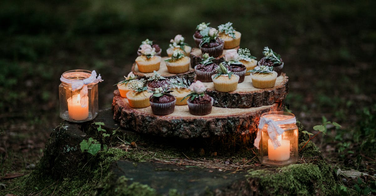I want to halve a cream cheese cake recipe, how do I adjust the pan size, so I can keep the same cake height? - Cupcakes and Candles on Stump Surrounded by Moss I want to halve a cream cheese cake recipe, how do I adjust the pan size, so I can keep the same cake height? - Cupcakes and Candles on Stump Surrounded by Moss