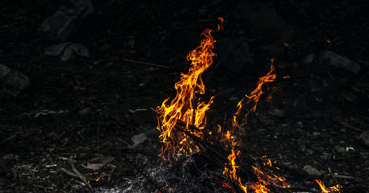 Ice-cream-on-a-stick in refrigerator temperature - Burning bonfire in evening time Ice-cream-on-a-stick in refrigerator temperature - Burning bonfire in evening time