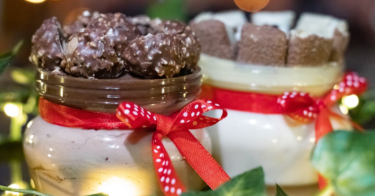 Increase lifetime of homemade chocolates - Chocolate Desserts On Glass Jars With Ribbons Increase lifetime of homemade chocolates - Chocolate Desserts On Glass Jars With Ribbons