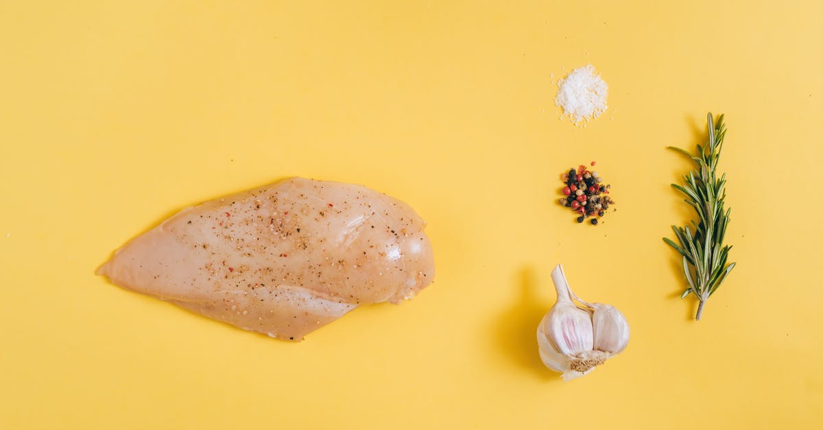 Ingredients injected into chicken breast - Chicken Meat on Yellow Surface Ingredients injected into chicken breast - Chicken Meat on Yellow Surface