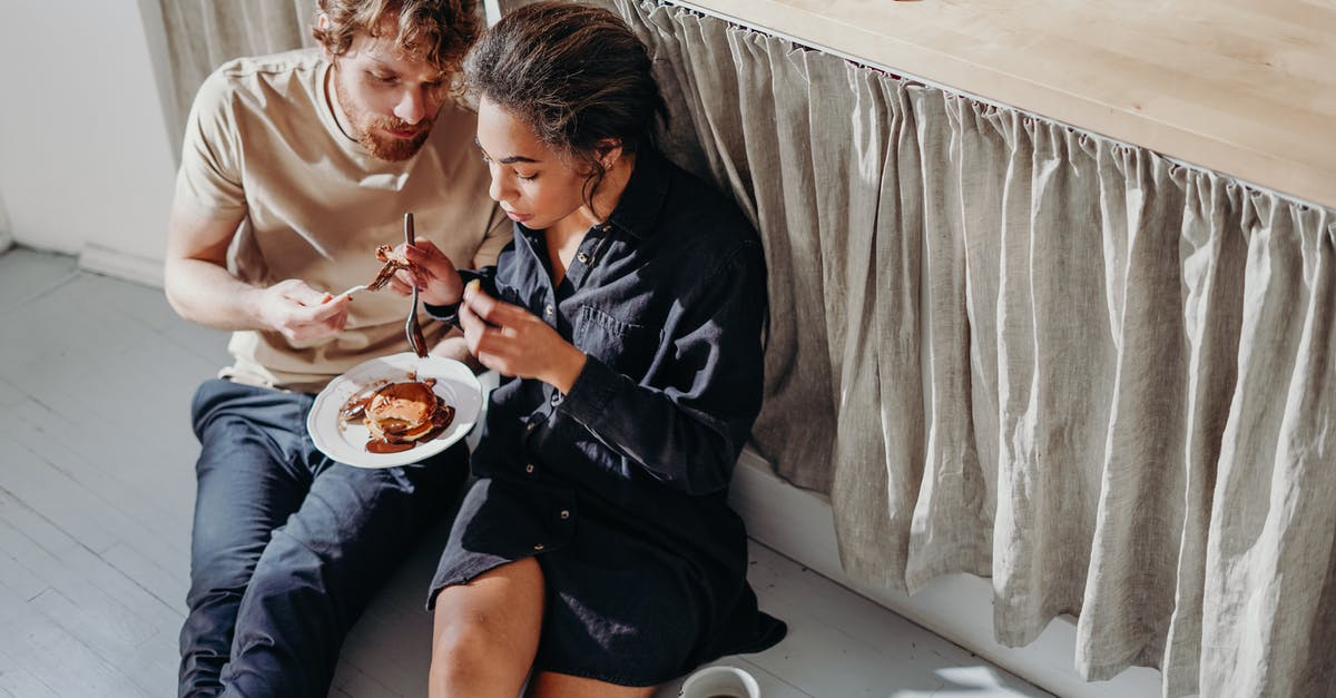 Is it possible to temper chocolate at home? - Man and Woman Eating Under Kitchen Table Is it possible to temper chocolate at home? - Man and Woman Eating Under Kitchen Table