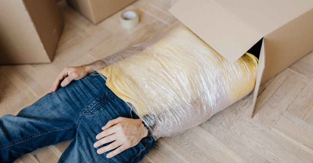 Is plastic wrap safe to use when tempering chocolate? - Man tied up using tape with head in carton box Is plastic wrap safe to use when tempering chocolate? - Man tied up using tape with head in carton box