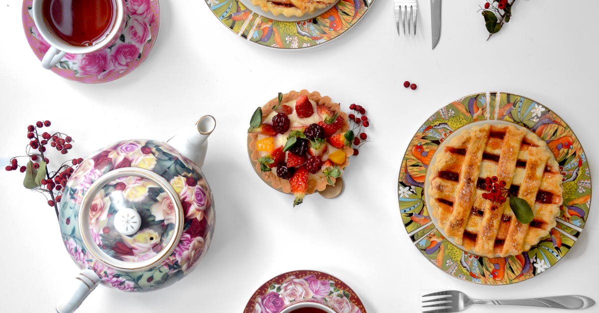 Is slightly sugary mango fine for hot sauce? - Top view of berry tarlet and fresh pies on white table with teapot near cutlery and mugs with hot tea Is slightly sugary mango fine for hot sauce? - Top view of berry tarlet and fresh pies on white table with teapot near cutlery and mugs with hot tea