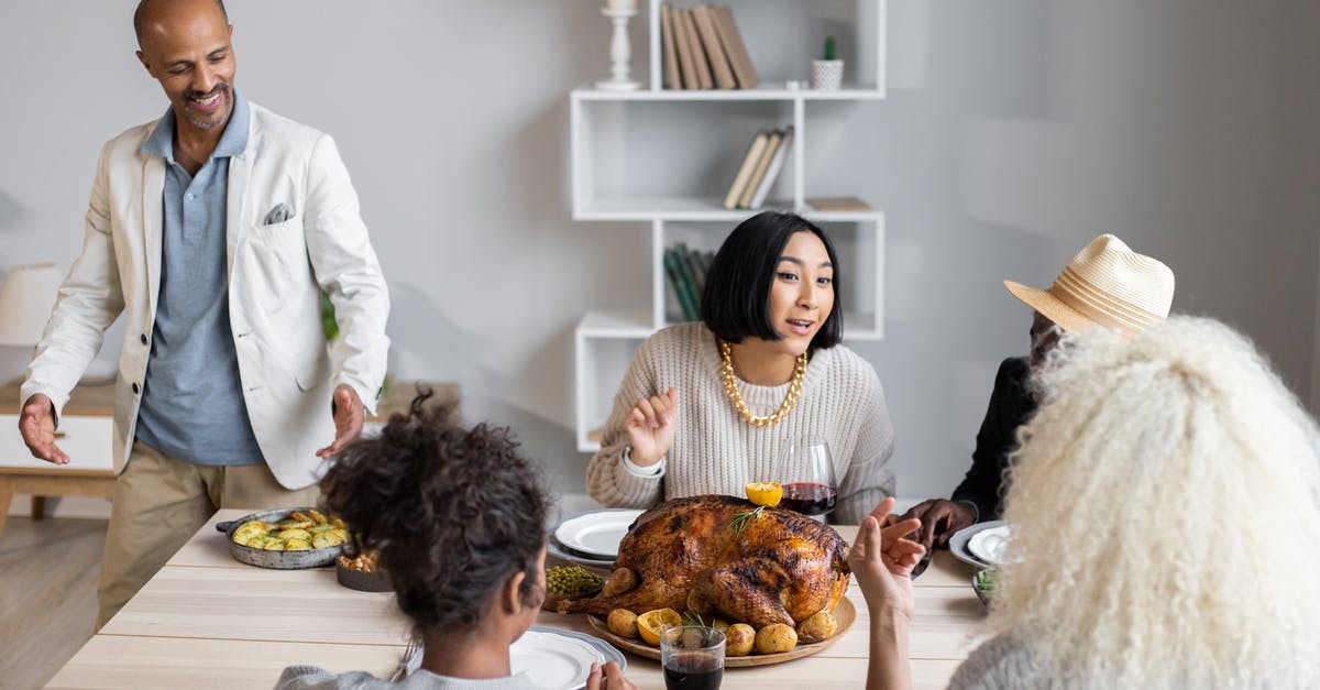 Is the oily liquid from roasting a turkey worth keeping? - From above of glad diverse people speaking with each other while sitting at wooden table with food and having Thanksgiving dinner Is the oily liquid from roasting a turkey worth keeping? - From above of glad diverse people speaking with each other while sitting at wooden table with food and having Thanksgiving dinner