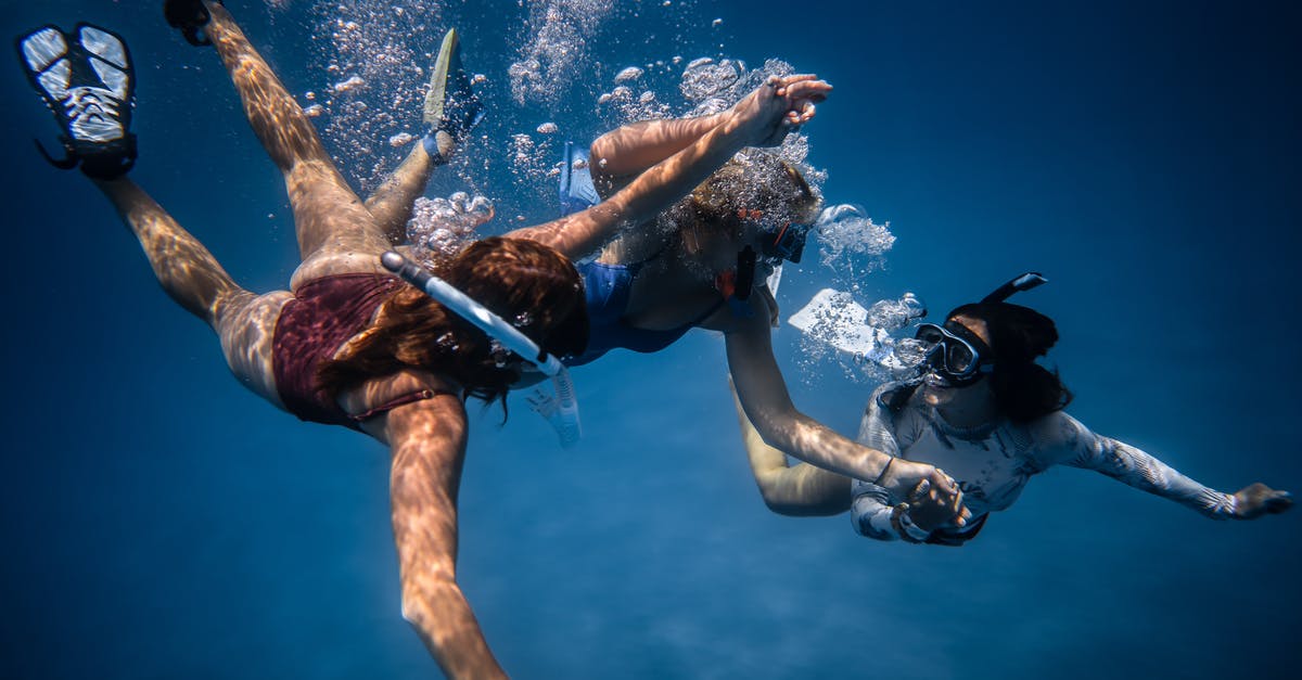Is there something special about bubbly water? - Group of young people with special equipment enjoying time together underwater with bubbles of oxygen Is there something special about bubbly water? - Group of young people with special equipment enjoying time together underwater with bubbles of oxygen