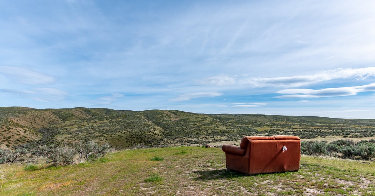 Is unnecessary refrigeration problematic? - Old sofa in green field behind mounts under bright sky Is unnecessary refrigeration problematic? - Old sofa in green field behind mounts under bright sky