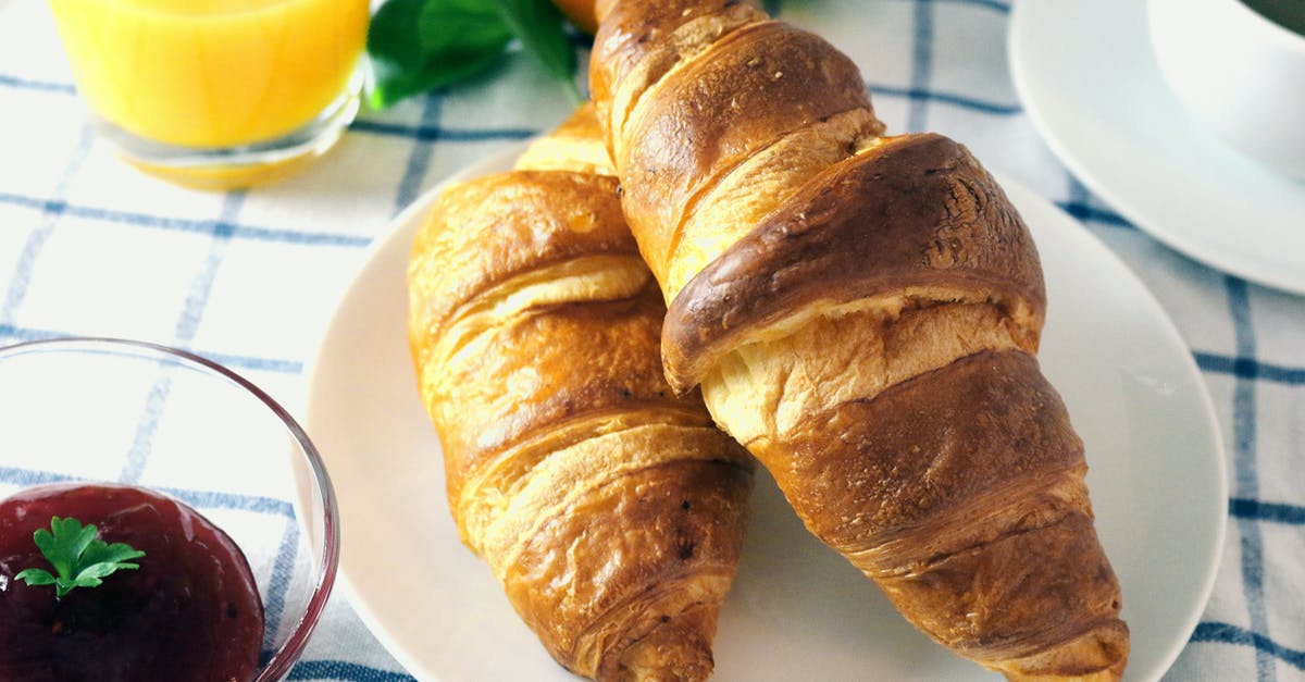 Jam and Marmalade setting - Croissant on Plate Jam and Marmalade setting - Croissant on Plate