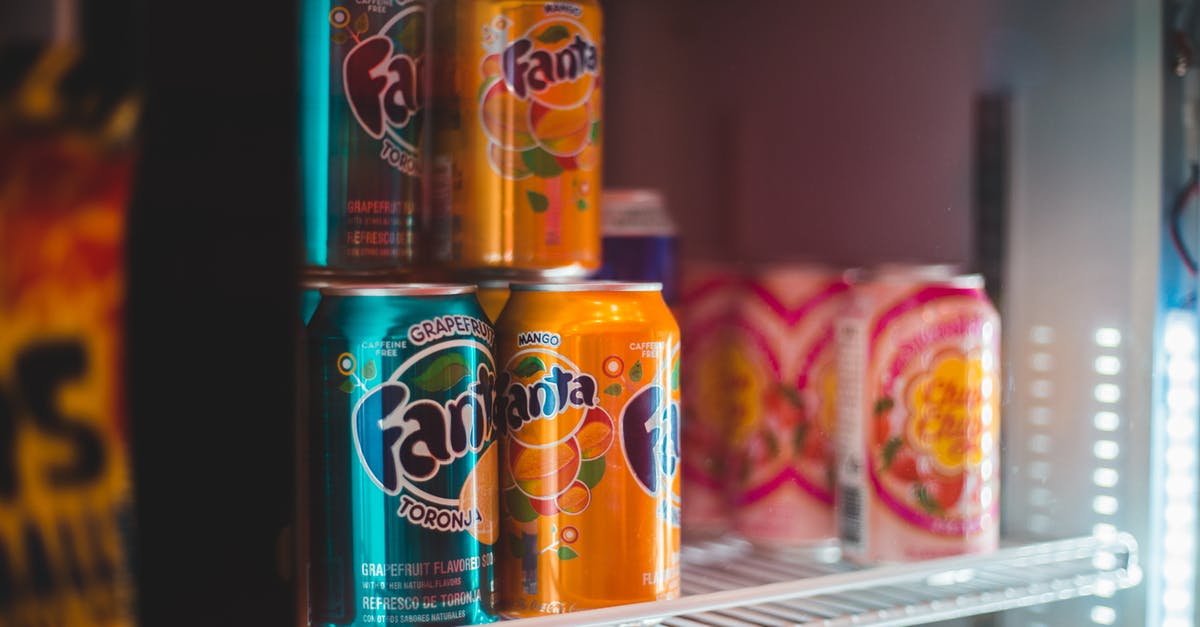 Keeping a sugar solution in the fridge - Bottles of soda placed in fridge Keeping a sugar solution in the fridge - Bottles of soda placed in fridge
