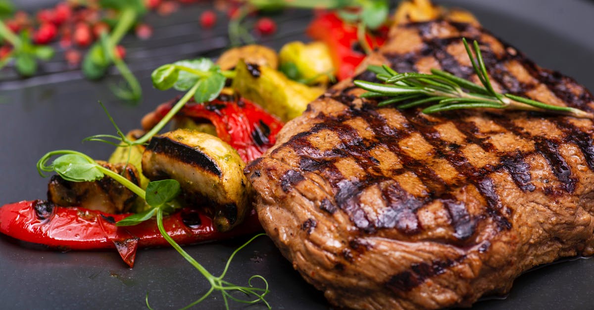 Lemonade as a base for steak marinade - Grilled Meat With Green Leaves Lemonade as a base for steak marinade - Grilled Meat With Green Leaves