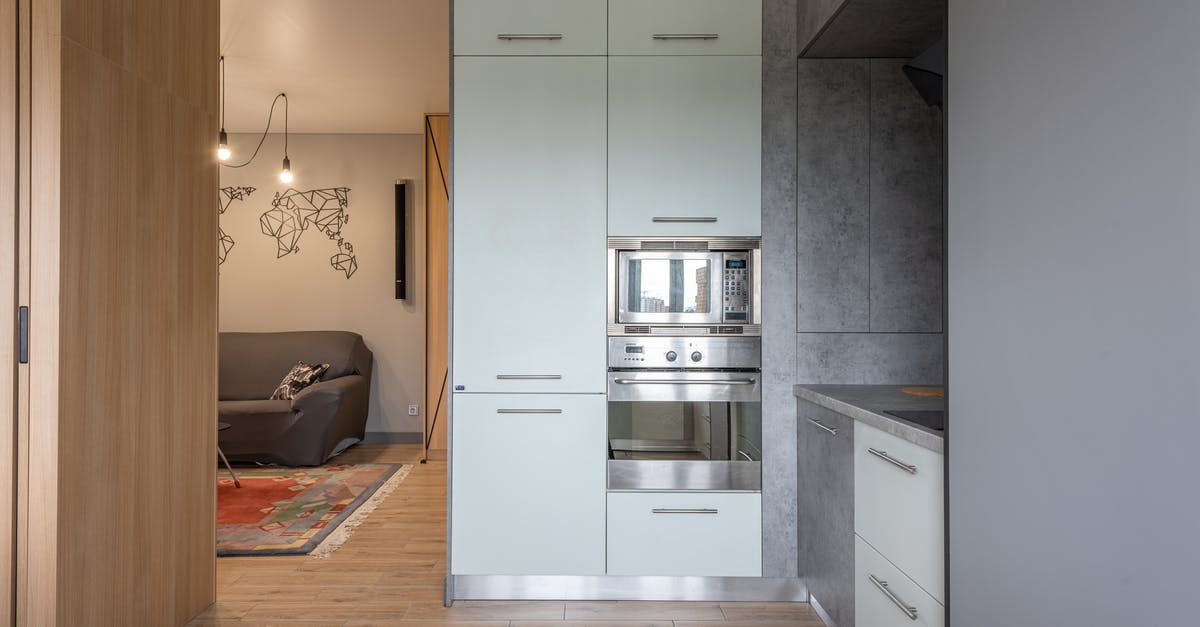 Lightly defrost chicken in microwave to separate them - Interior of apartment with kitchen cupboards near living room Lightly defrost chicken in microwave to separate them - Interior of apartment with kitchen cupboards near living room