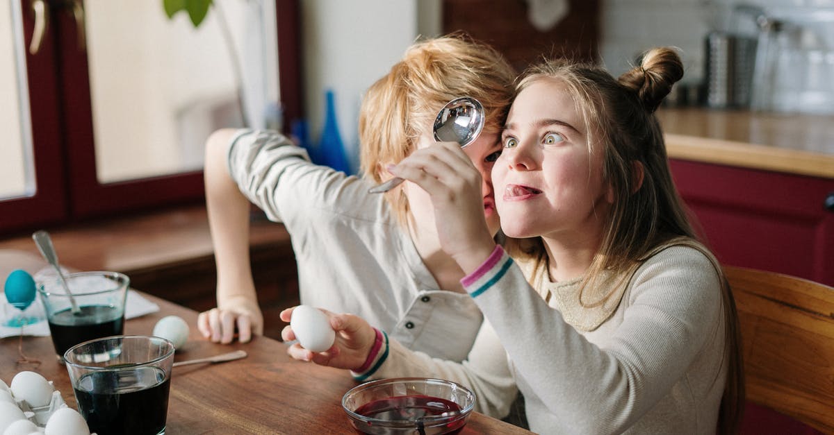 Looking for a tasteless emulsifier, or a method to mix oily substances into water - Kids Making Easter Egg Doing Funny Face Looking for a tasteless emulsifier, or a method to mix oily substances into water - Kids Making Easter Egg Doing Funny Face