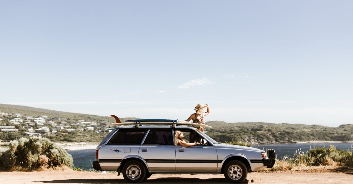 Making a sausage and letting it dry out in the fridge - Unrecognizable tourists looking out of car on rough road
