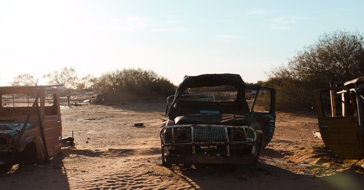 Making a sausage and letting it dry out in the fridge - Rusty broken cars placed on sand