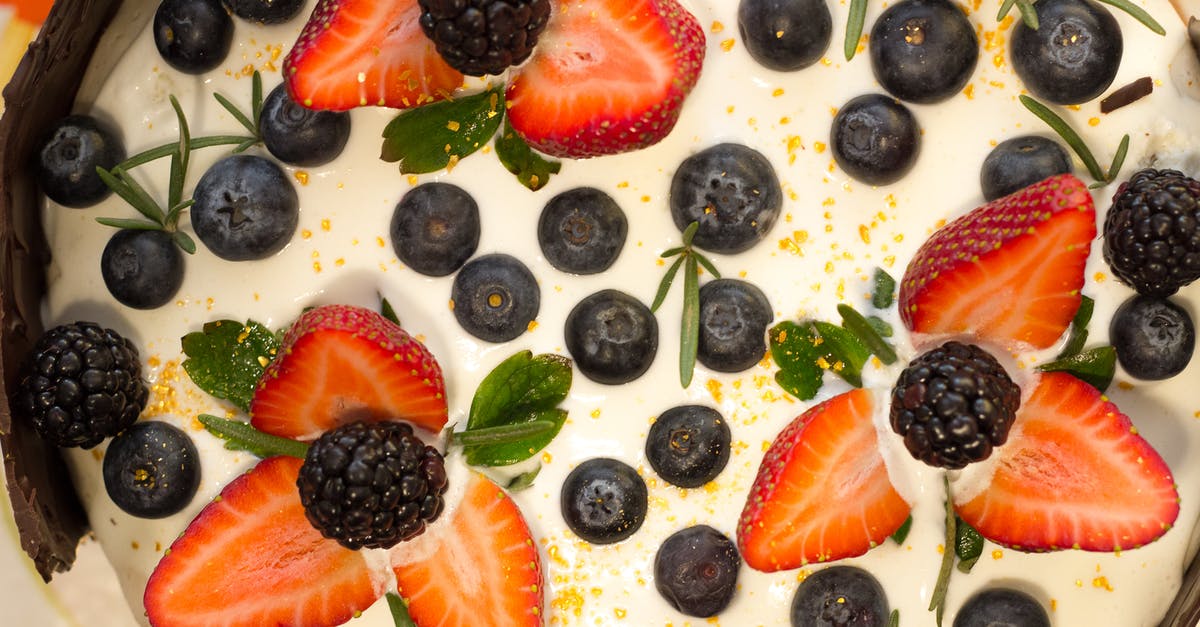 Making drinkable yogurt - Sliced Strawberries and Black Berries Making drinkable yogurt - Sliced Strawberries and Black Berries
