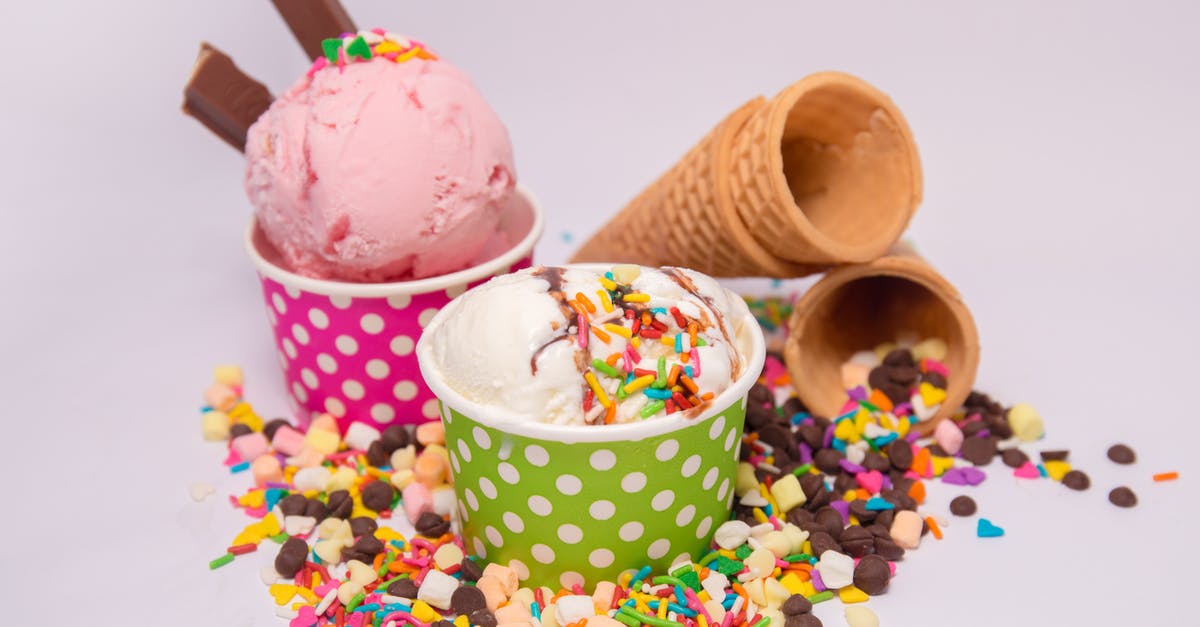 Marshmallow in cones becoming soggy - Two Ice Cream Cups Marshmallow in cones becoming soggy - Two Ice Cream Cups
