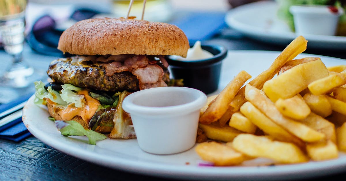 Mayonnaise Substitutes - Fries and Burger on Plate Mayonnaise Substitutes - Fries and Burger on Plate