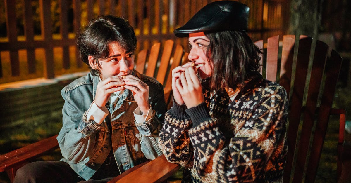 Measurement for 3 sheets of crushed graham cracker [duplicate] - Smiling female friends looking at each other while eating tasty campfire treats in armchairs against fence in evening