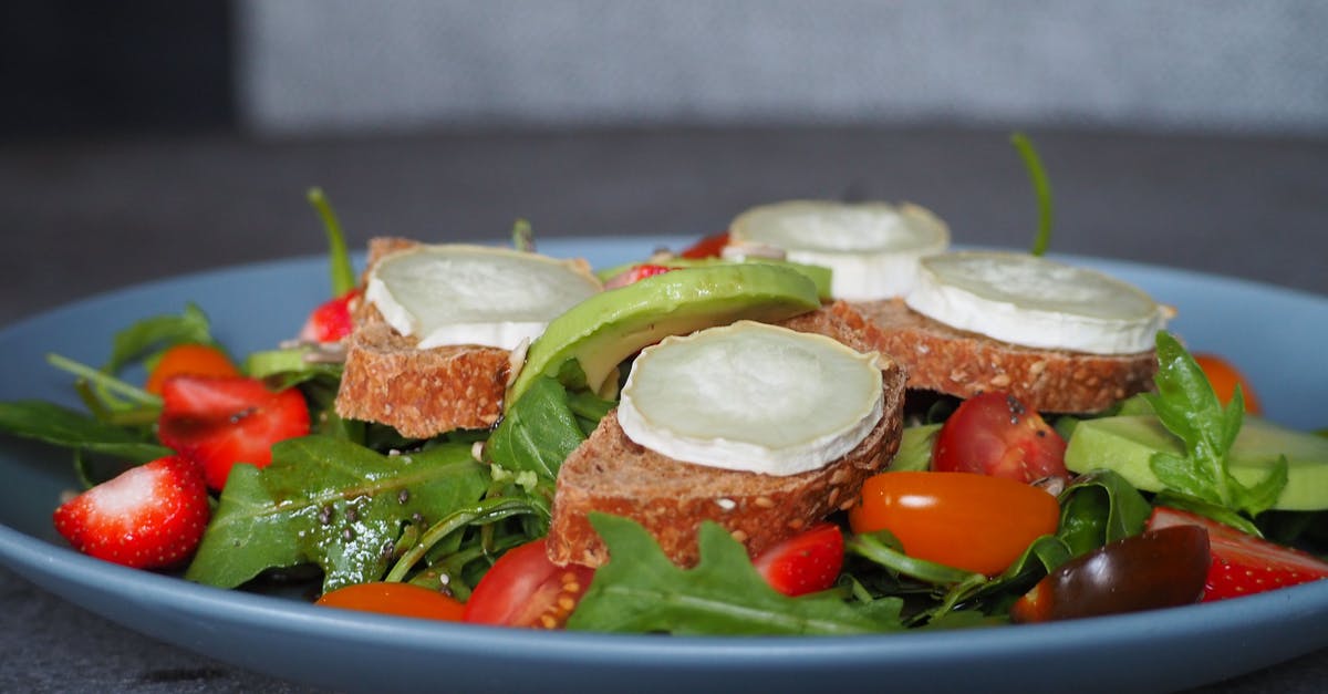 Method for caramelizing Goat Cheese Balls without Breading? - Vegetable Salad on Blue Ceramic Plate Method for caramelizing Goat Cheese Balls without Breading? - Vegetable Salad on Blue Ceramic Plate