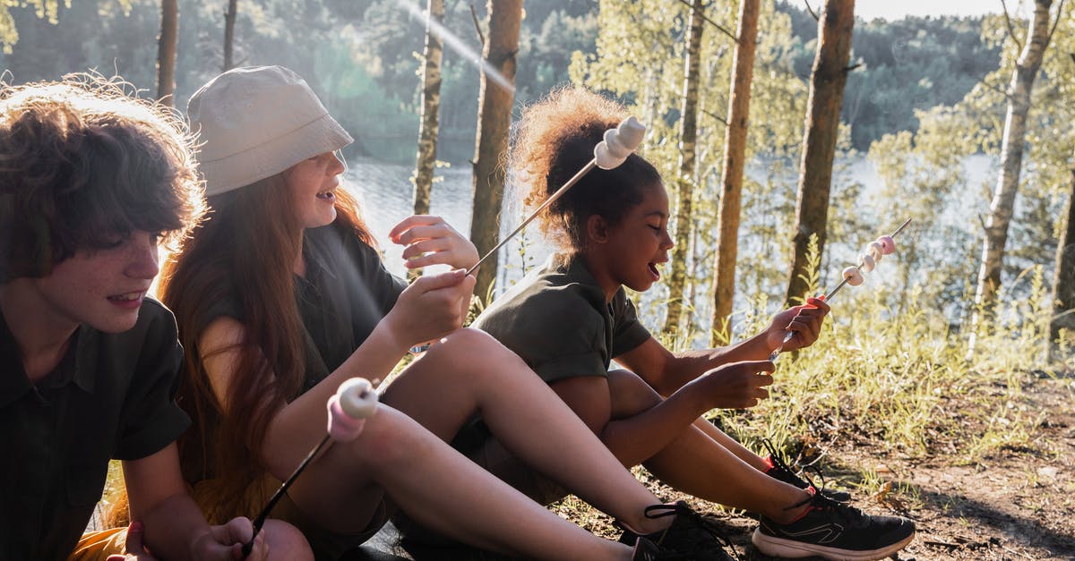 Mini vs regular marshmallows - 2 Women Sitting on Ground Mini vs regular marshmallows - 2 Women Sitting on Ground