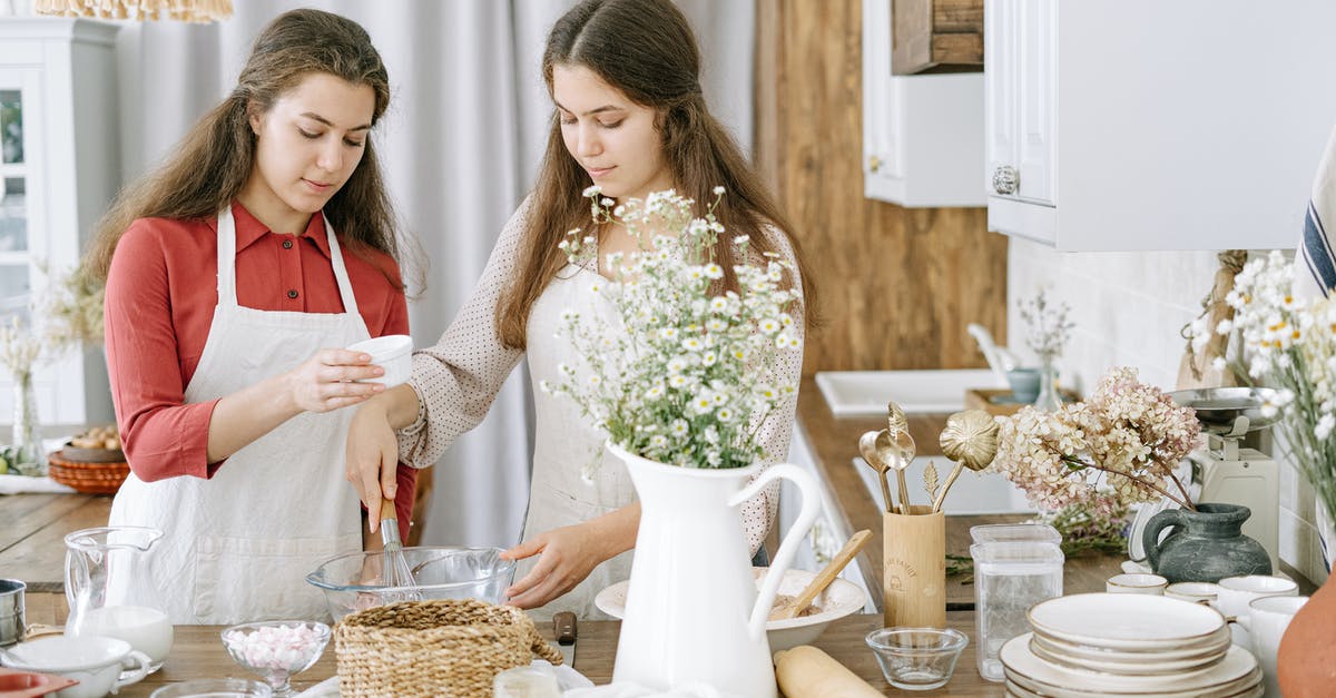 Mixing condensed and evaporated milk for fudge? - Two Women Mixing Ingredients in a Glass Bowl